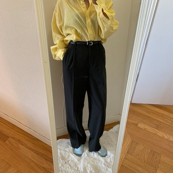 Giorgio Armani classic wool pleated black pants trousers IT 40 xs 0 2 - Picture 8 of 10